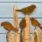 Frendorf | 4-teiliges rustikales Metallvogel-Set Zaun Dekor
