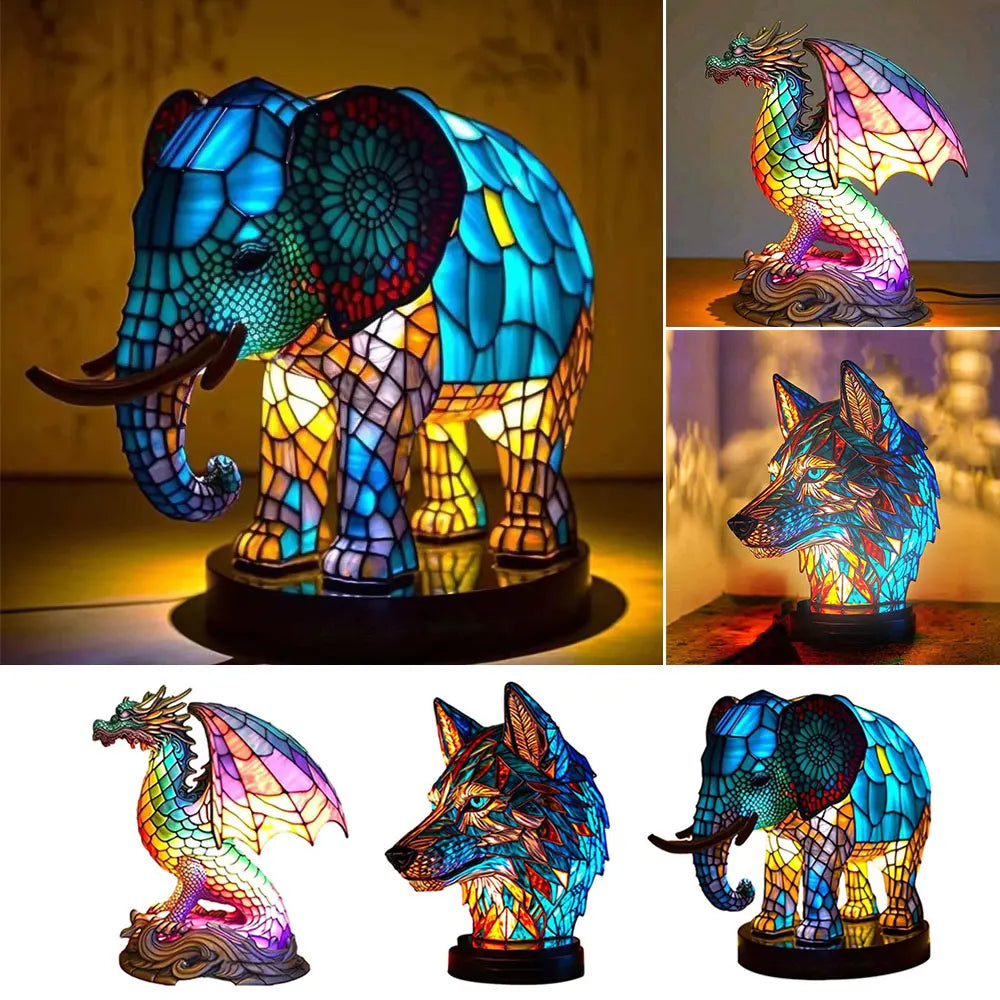 Frendorf | CrystalGlow 3D LED Glaslampe | Tierisches Design | Dekorative Tischleuchte | Stimmungslicht für Zuhause