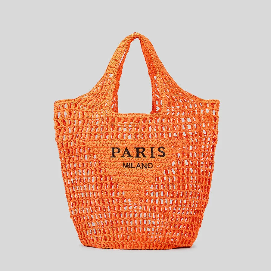 Netzstrohstrick-Strandtasche