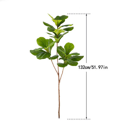 103cm/132cm Künstlicher Ficusbaumzweig Große Fake-Baumwollpflanzen Plastikgummibaumblätter Für Zuhause Garten Büro Raum Dekoration
