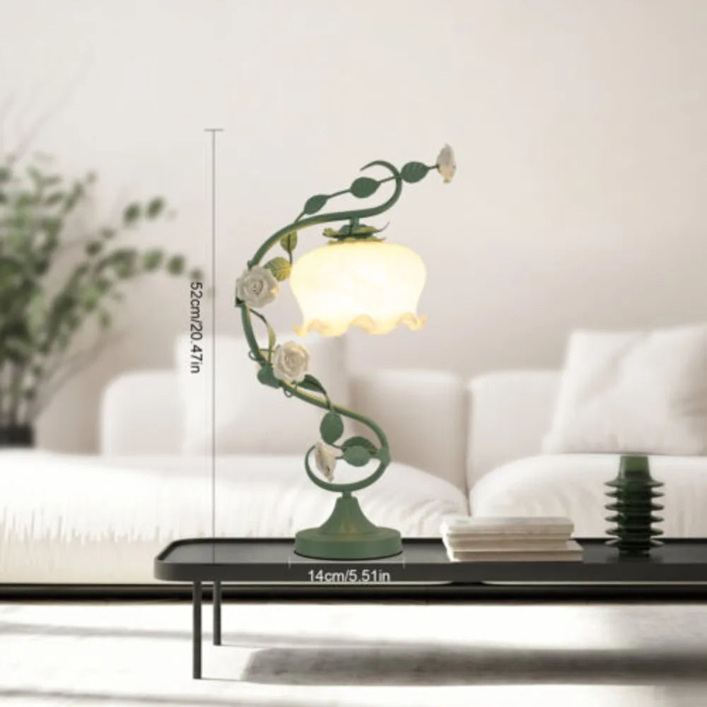 Frendorf | Künstlerische naturthemenhafte Blumen-Tischlampe