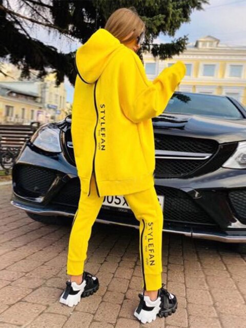 Frendorf | Frauen Sweatshirts 2-teilige Sets Trainingsanzug Übergrößen Herbst Damen Korea Hose Pullover Hosenanzüge Damen