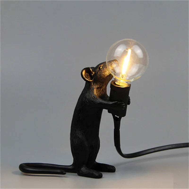 Moderne LED Tier Tischlampen: Harz Ratte, Katze und Eichhörnchen Nachtlichter