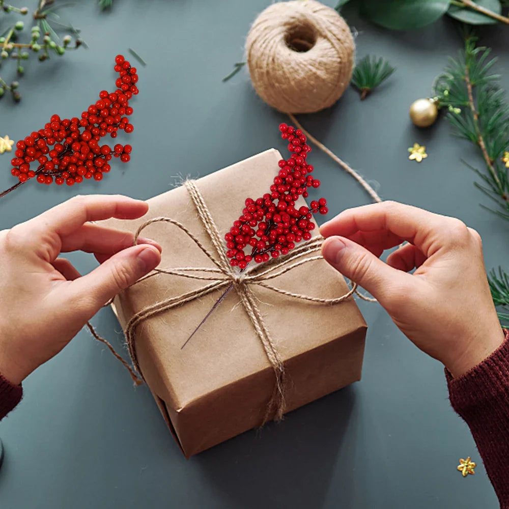 Künstliche rote Beeren DIY Weihnachtsbaum Party Dekoration