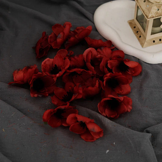 Frendorf | 20 Stück Seiden-Kunst-Poppyköpfe – Perfekt für Hochzeiten, Partys, Zuhause, Weihnachtsdekoration und DIY-Projekte