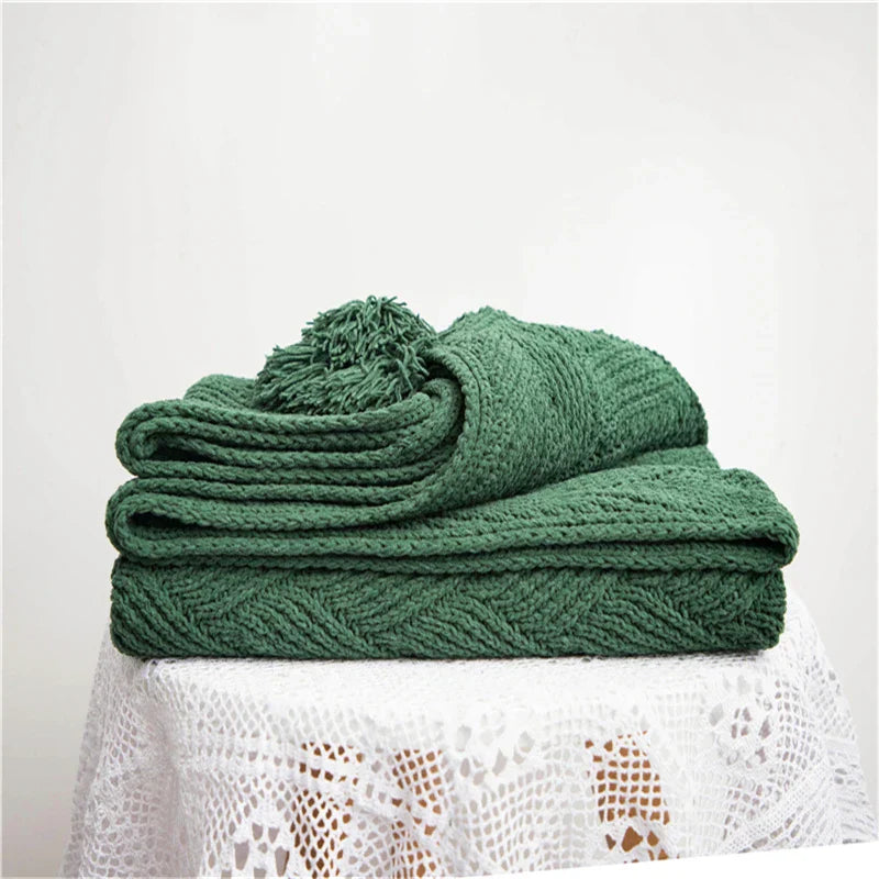 Frendorf | HeartKnit Kuscheldecke aus Chenille | Strickdesign | Für Bett & Sofa | Weich & Gemütlich