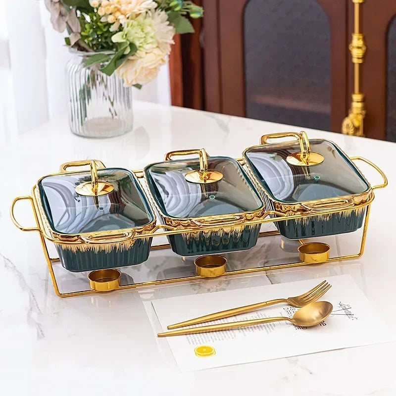 Frendorf | 3 Stück Keramik Servierschalen / Chafing Dishes