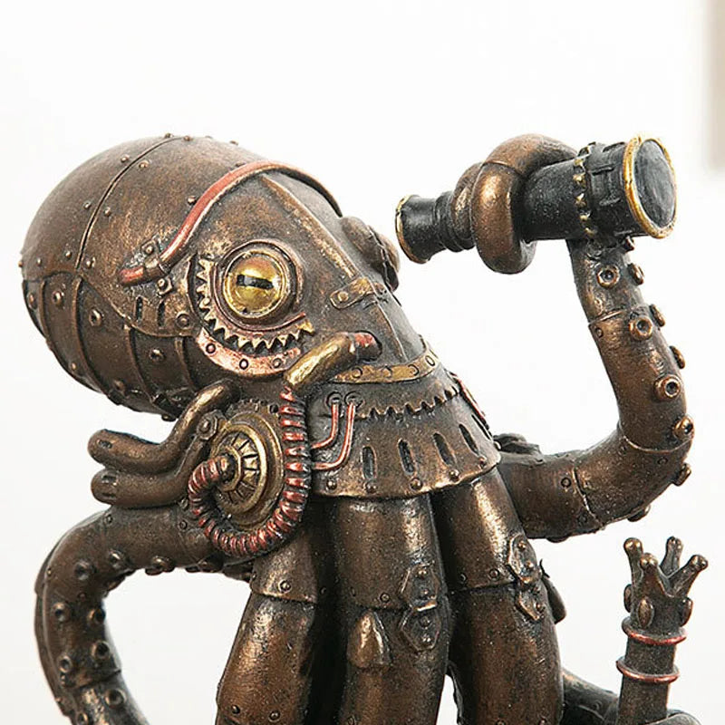 Frendorf | Steampunk-Oktopus-Mechanischer-Reisender-Figuren-Heimdeko