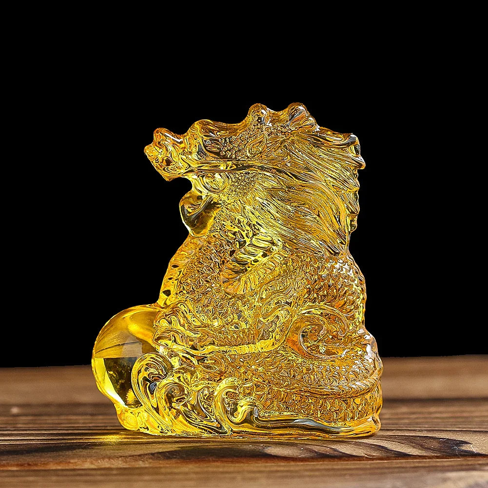 Chinesisches Tierkreis-Drache-Figuren Miniaturen Kristall Glas Dekoration Handwerk Glück Feng Shui Mythisches Tier Briefbeschwerer Wohnkultur