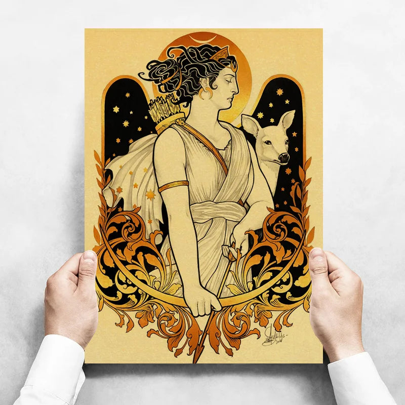 Art Nouveau Kraftpapier Poster Vintage Zuhause Zimmer Bar Café Dekor Ästhetische Kunst Wandgemälde