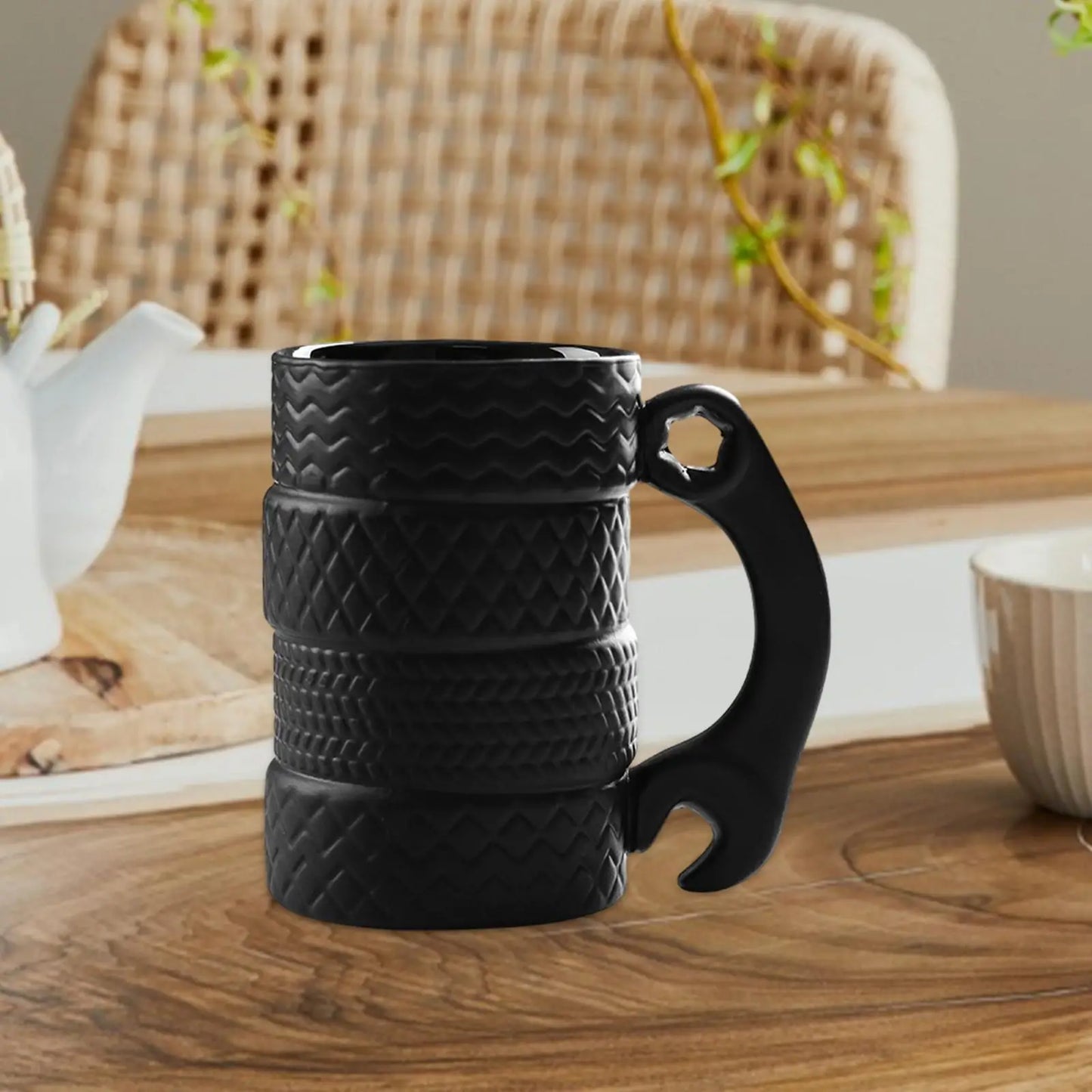 Frendorf | GearMug Radreifen-Kaffeetasse | Kreatives Trinkgeschirr | Frühstückstasse für Autoliebhaber | Einzigartiges Geschenk