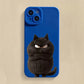 Frendorf | Blauer stoßfester Katzen-Silikon-Handyhülle für iPhone