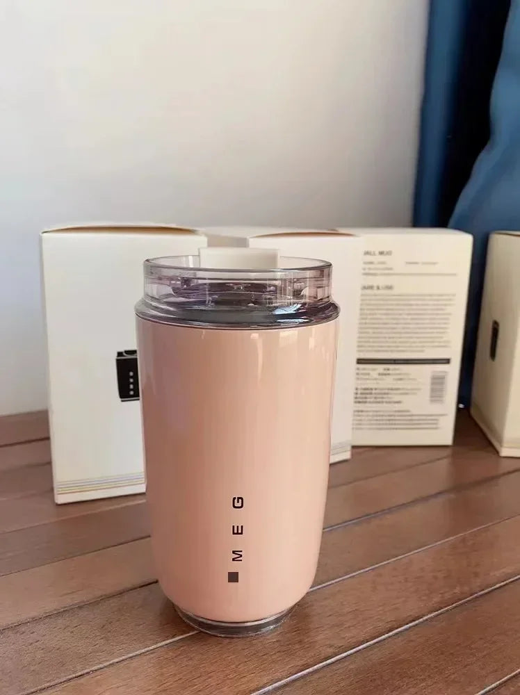 Milchweiß isolierter Edelstahl Reisebecher Thermosbecher