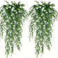 Frendorf | 3 Stück Künstliche Hängende Pflanzen – Faux Eukalyptusblatt Grünery Wein – UV-beständige Kunststoff-Hängende Pflanzen für Zuhause, Garten und Partydekoration