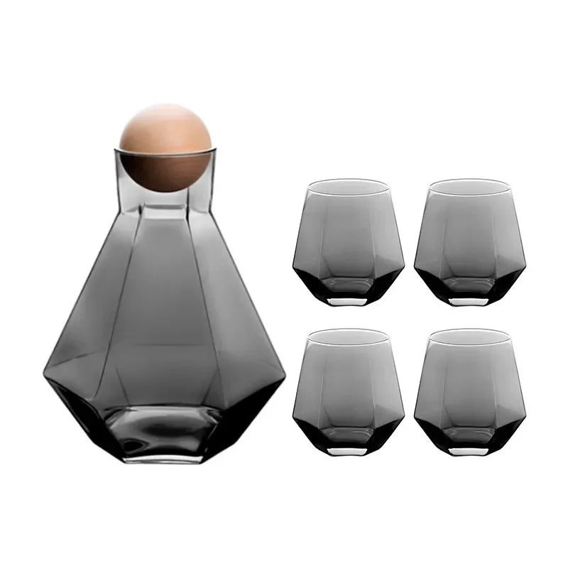 Frendorf | CrystalServe Diamond Design Trinkglas-Set (5-teilig) | Luxuriöses Glasdesign für stilvolle Getränke