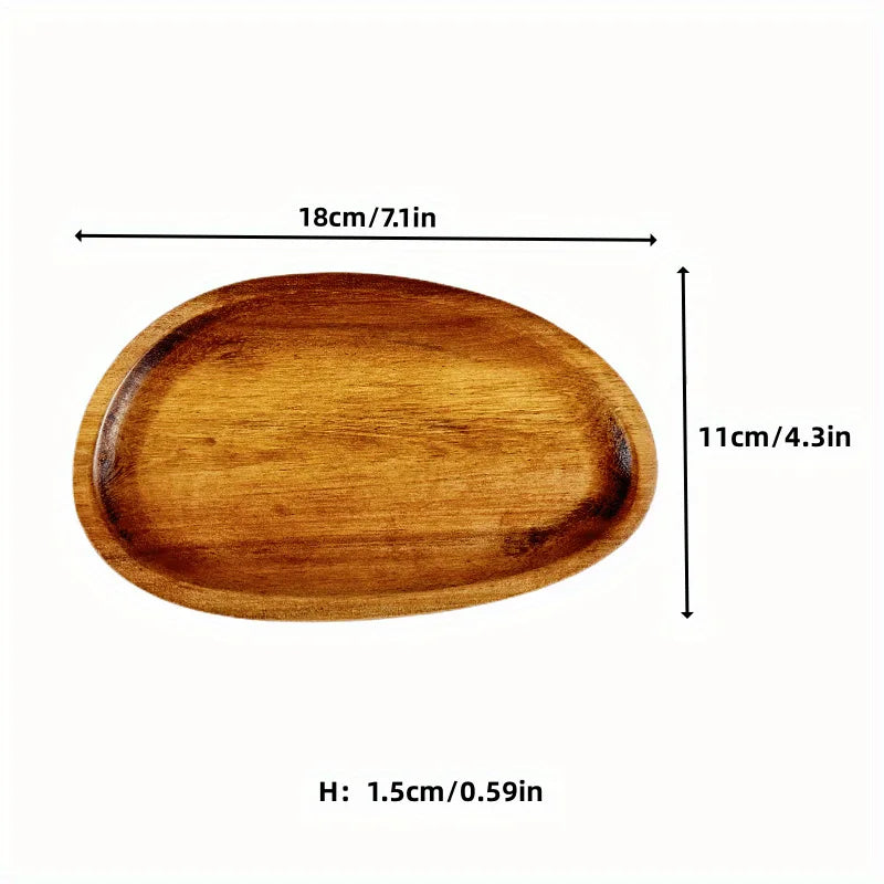 Irreguläres Ovales Massivholz-Essteller Melone, Obst, Gebäck, Desserttablett dekorativ