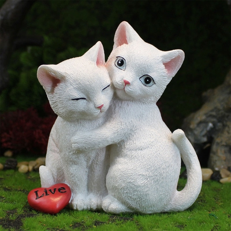 Niedliche Paar Katze Figurine
