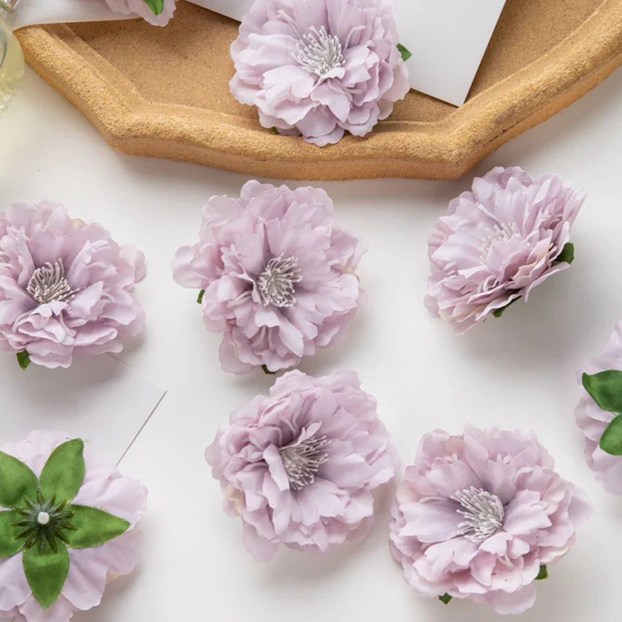 Frendorf | 10 Stück Künstliche Seiden-Pfingstrosenblüten – DIY Bastel Fake Staubblüten für Hochzeiten, Zuhause, Valentinstag und Außen Dekoration