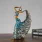 Frendorf | Elegante Federndanzskulptur in Gold und Blau