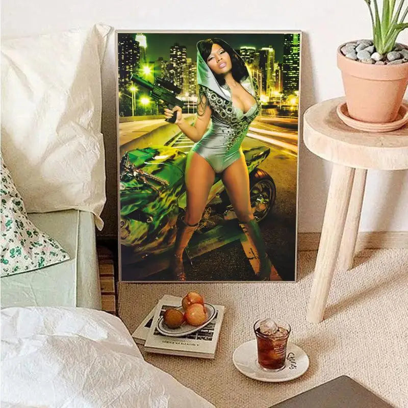 Beliebtes Pop-Sängerin-Nicki Minaj Poster Wandkunst Wohnkultur Raumdekoration digitale Malerei Wohnzimmer Restaurant Küchenkunst