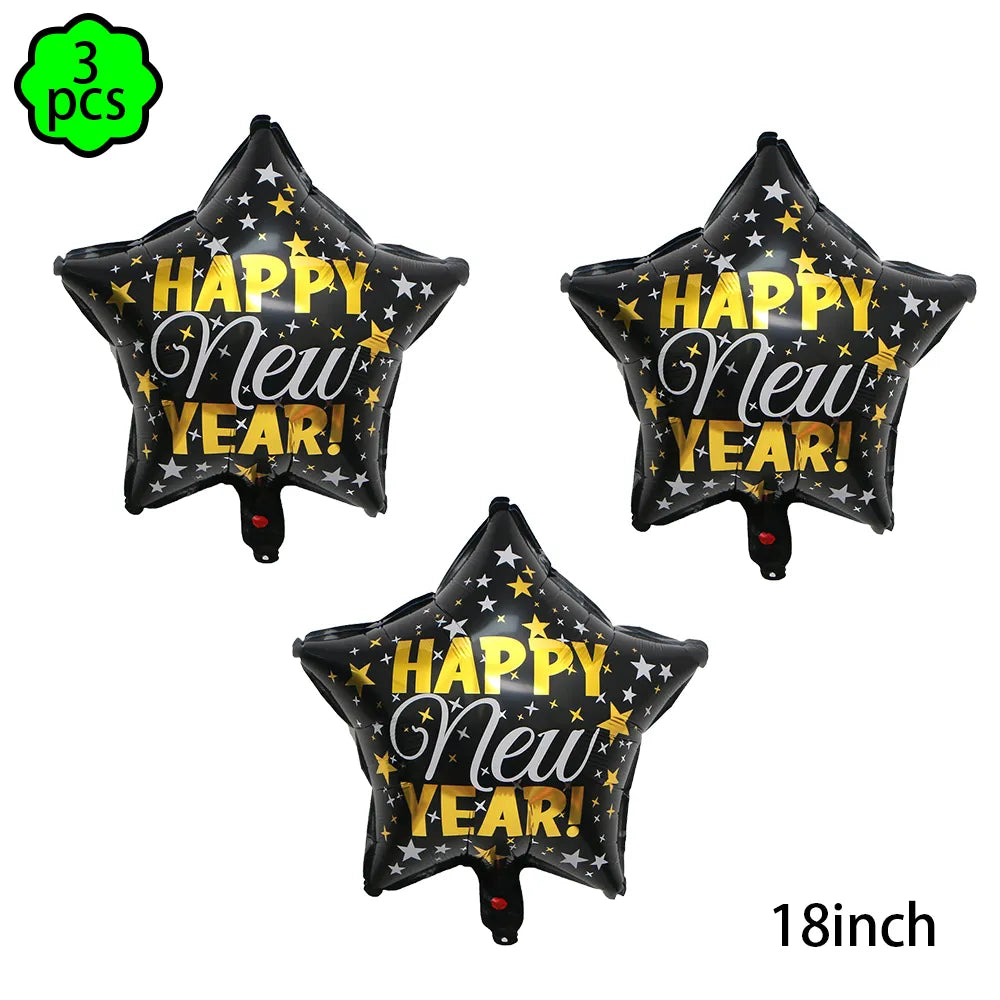 Neujahrsservietten Pappteller Becher Neujahr Tischdecken Tischüberwurf 2024 Neujahrsparty Dekorationen Silvesterparty Zubehör
