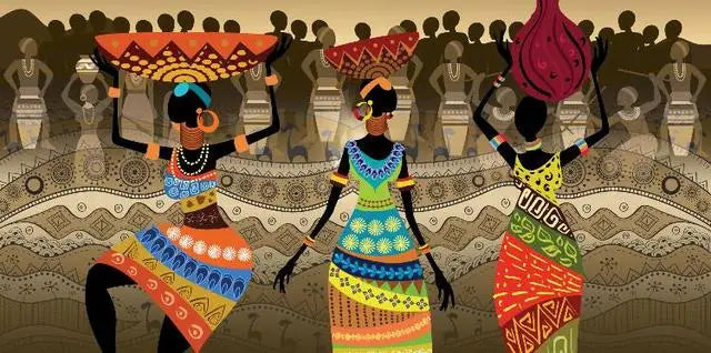 Große Größen Abstrakte Afrikanische Frau Leinwandmalerei