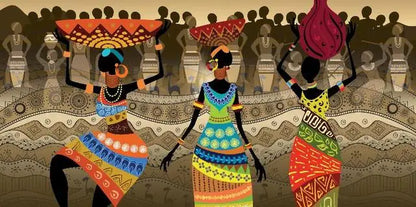 Große Größen Abstrakte Afrikanische Frau Leinwandmalerei