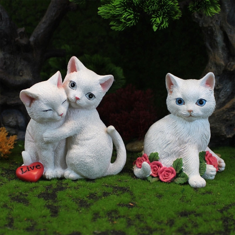 Niedliche Paar Katze Figurine