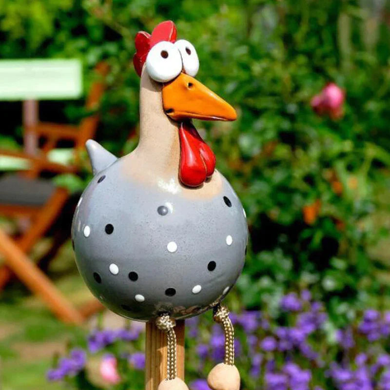Lustige Hühnerzaun-Dekorations-Resin-Statuen für Zuhause Garten Bauernhof Hof Dekorationen Henne Skulptur Kunsthandwerk Innenhof
