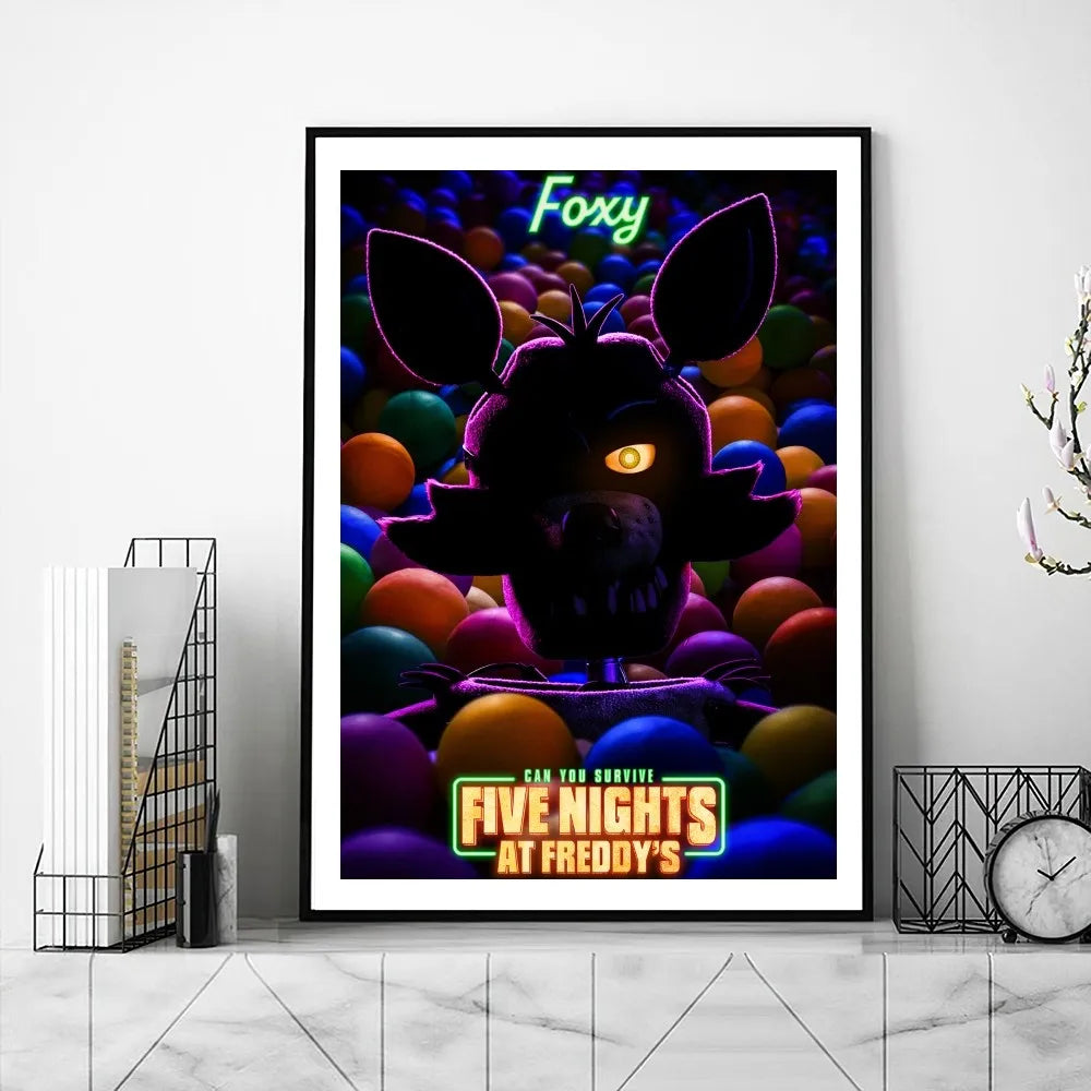 New FNAF Movie Poster Gallery Prints Painting Wall Canvas Pictures Living Room Sticker