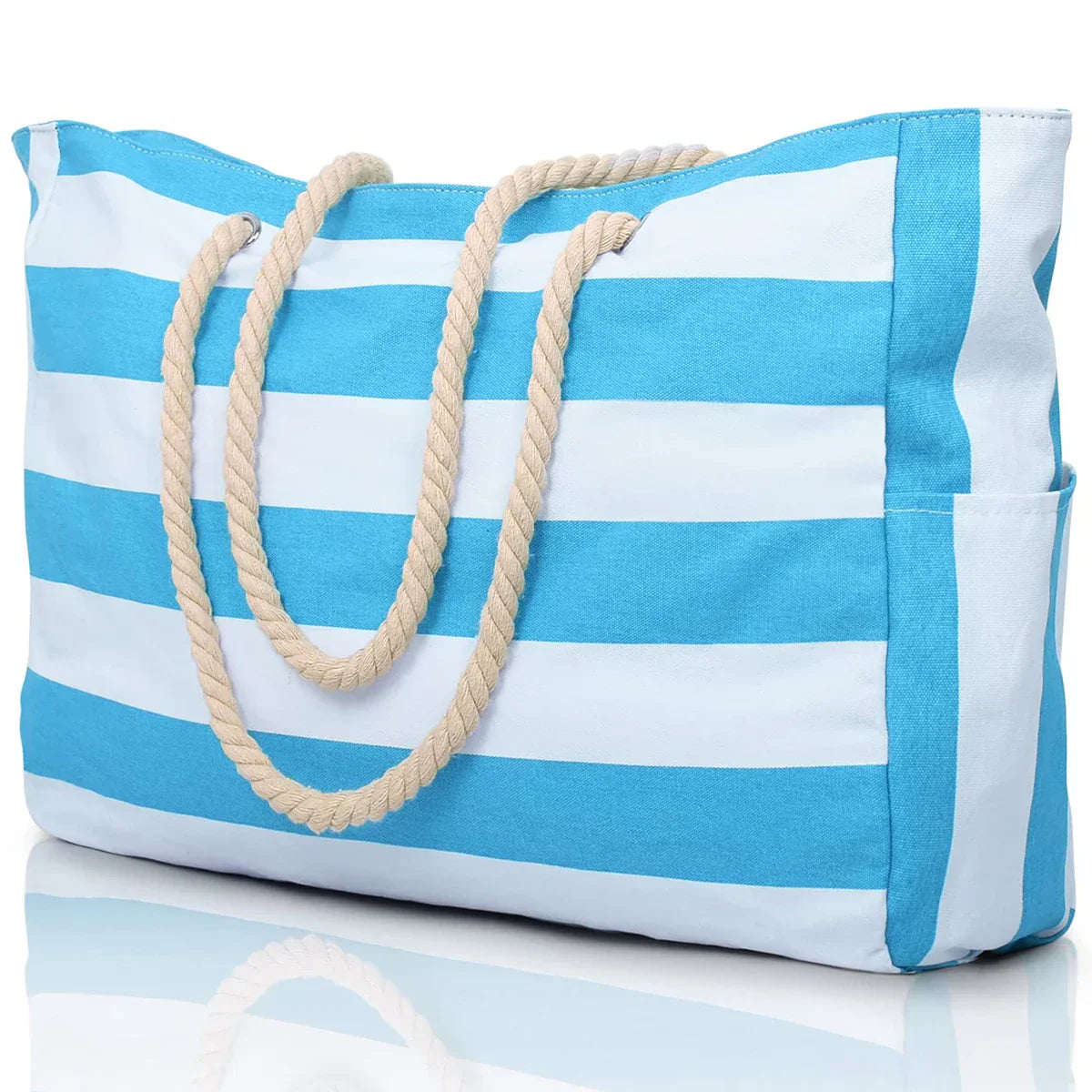 Frendorf | BeachVibe | Strandtasche | Wasser- & Sandabweisend | Leicht & Kompakt | Stylisch Gestreift