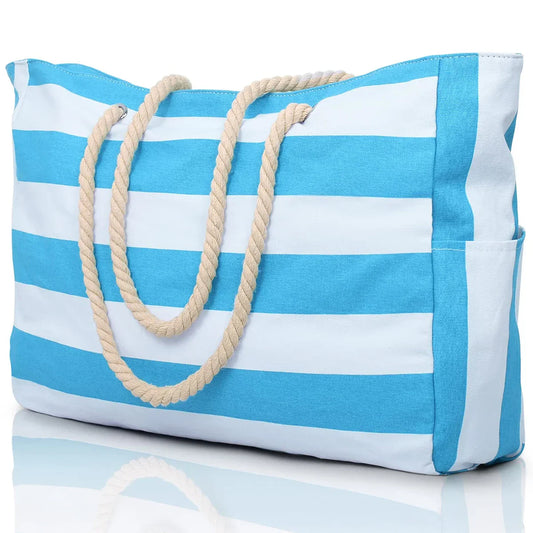 Frendorf | BeachVibe | Strandtasche | Wasser- & Sandabweisend | Leicht & Kompakt | Stylisch Gestreift