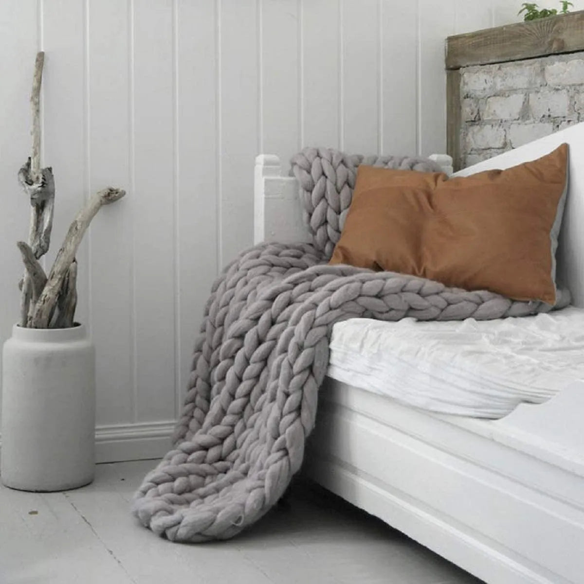 Frendorf | Grobstrickdecke – Kuschelige Wolldecke für Jeden Raum – Weich & Warm – Perfekt für Sofa und Bett