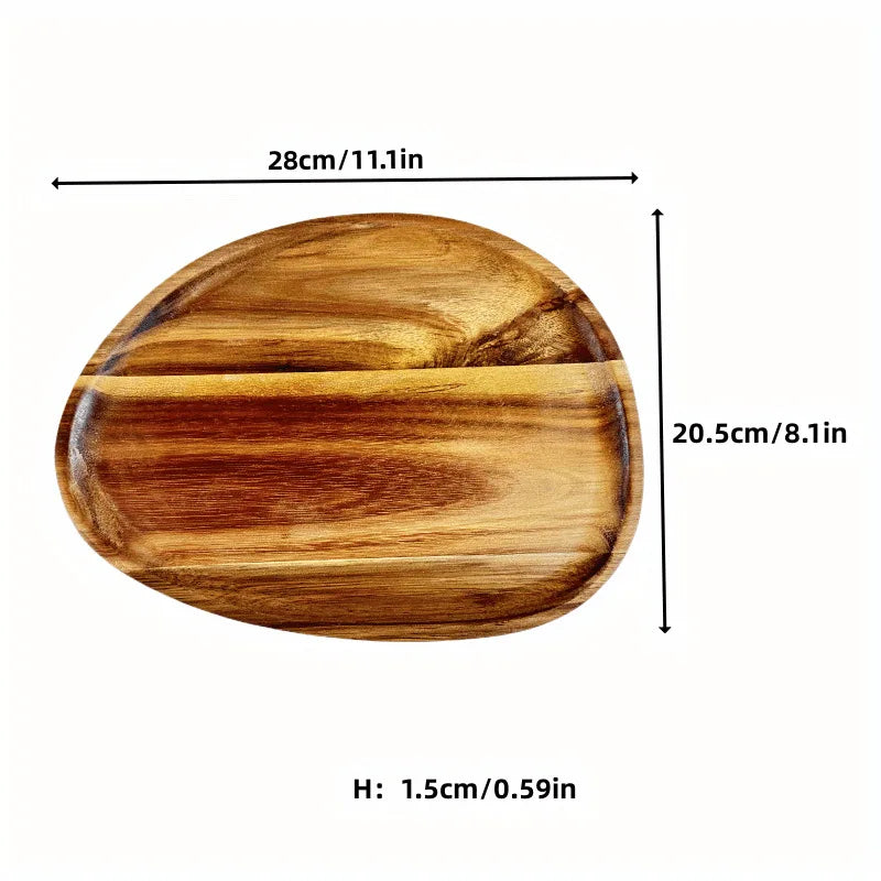 Irreguläres Ovales Massivholz-Essteller Melone, Obst, Gebäck, Desserttablett dekorativ