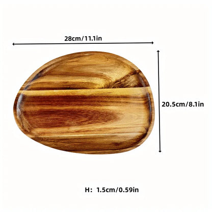 Irreguläres Ovales Massivholz-Essteller Melone, Obst, Gebäck, Desserttablett dekorativ