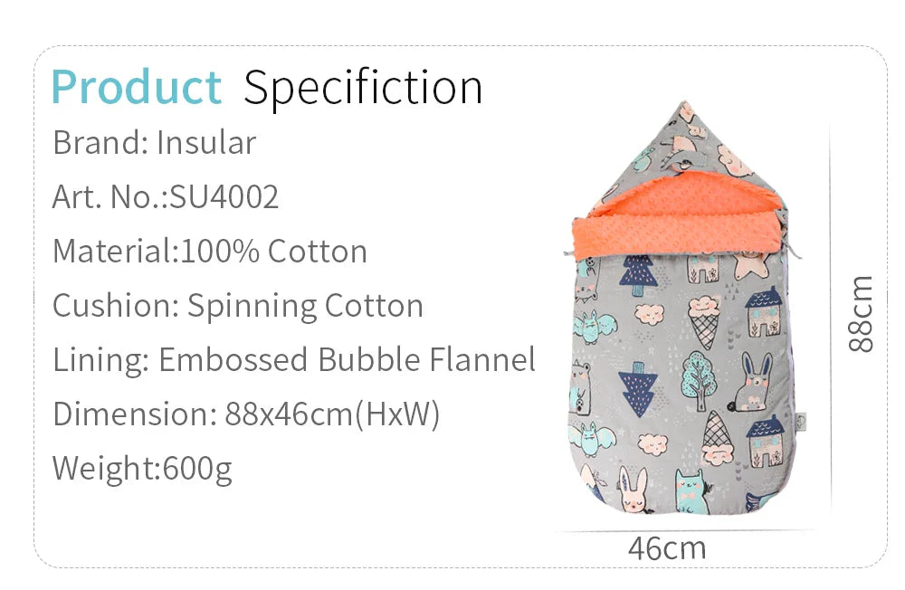 Frendorf | Baby Schlafsack mit Kapuze – Minky Decke für Neugeborene