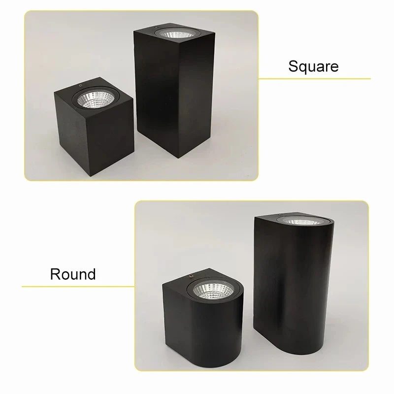 Frendorf | LED Wandleuchte – Außen wasserdicht IP65 Veranda- und Gartenwandleuchte, Innen Schlafzimmer Nachttischbeleuchtung, Aluminium Auf- und Ab-Lampe