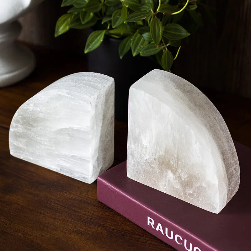 Frendorf | Onyxa Weißer Onyx Buchstütze | Elegantes Design | 1-teilig | Luxuriöse Deko & Funktionalität