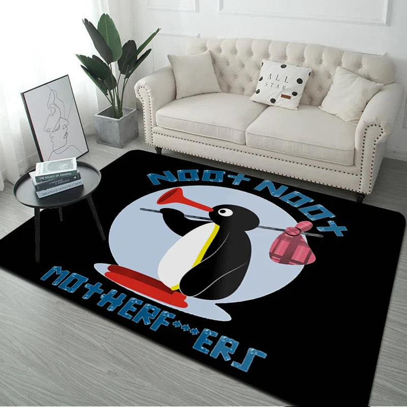 Pingu Pinga Pinguin Badmatte Kinderzimmer Schlafzimmerdekoration Balkon rutschfeste Fußmatte Wohnzimmer Willkommen Teppich