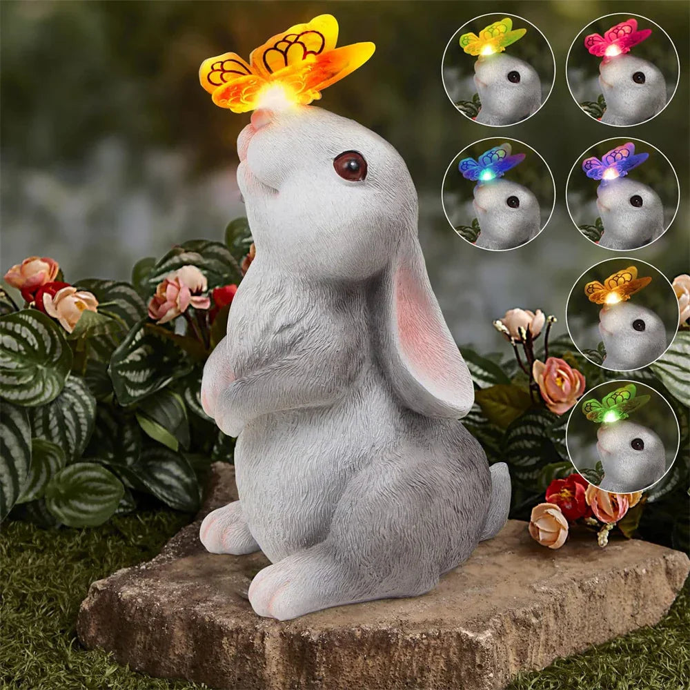 Schmetterling und Blumen Hase Gartenlicht
