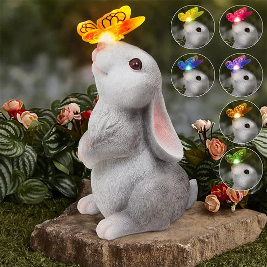 Schmetterling und Blumen Hase Gartenlicht