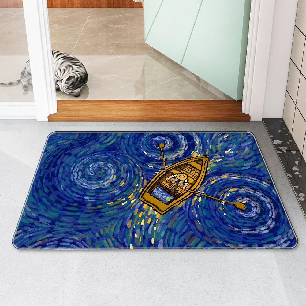 Fußmatte, Van Gogh, Nachttischmatte, Küchenteppich, Heim-Fußmatten, Eingangstür-Teppiche, Gebetsteppich, Fußmatten, Fußbad, Badezimmer-Dekoration