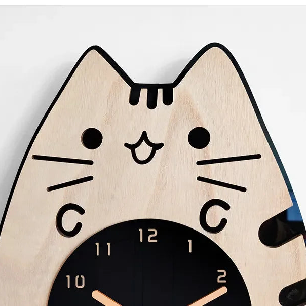 Frendorf | Happy Neugierige Katze Wanduhr