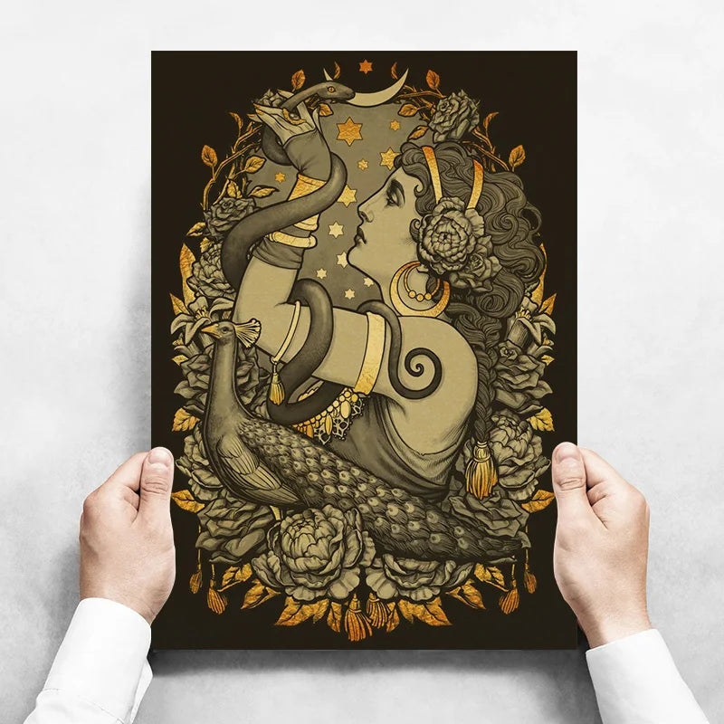Art Nouveau Kraftpapier Poster Vintage Zuhause Zimmer Bar Café Dekor Ästhetische Kunst Wandgemälde