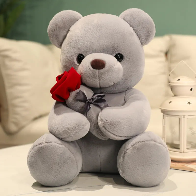 Frendorf | Bezaubernder Rosen-Teddybär – Ein plüschiges Geschenk der Liebe und Geborgenheit – Geschenk zum Valentinstag