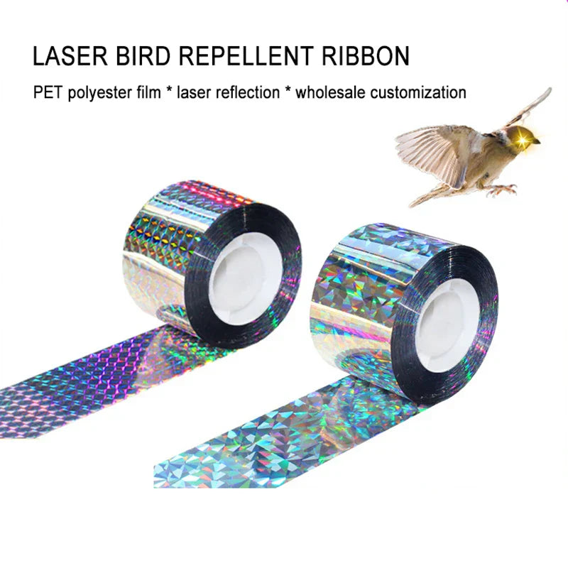 Frendorf | VegaShield Vogelschutzband | Reflektierendes PET-Band | Wetterfest und Langlebig | 80m Länge