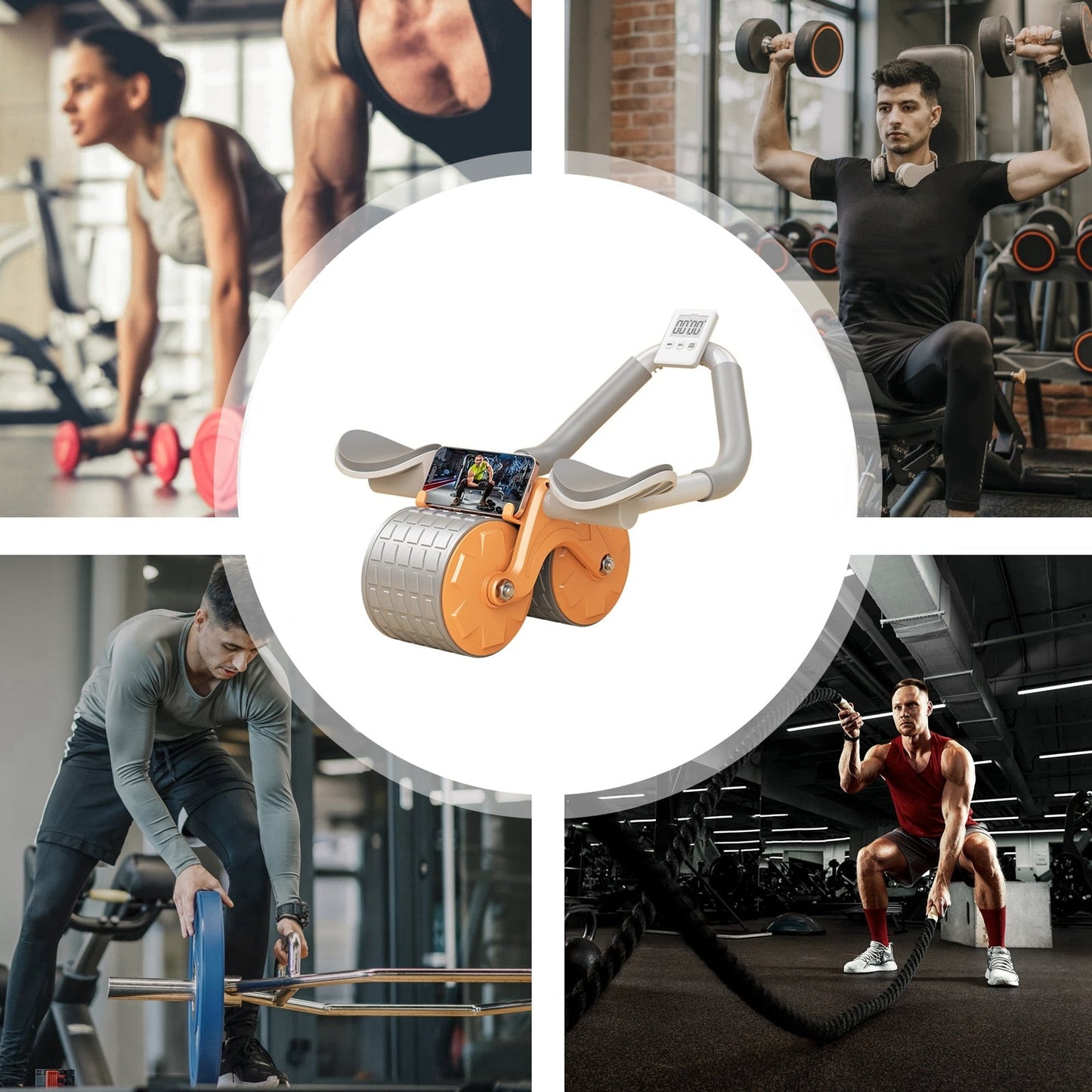 AbRoller™ | Effektives Bauchmuskeltraining | Doppelrad & Ellbogenstütze