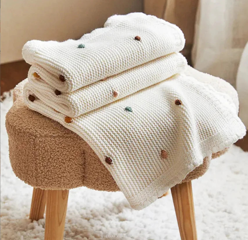 Frendorf | gestrickte Babydecke und Kinderwagen-Decke - 100x70 cm