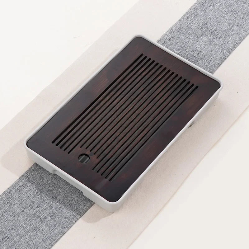 GIANXI Bamboo Tea Tray Home Living Room Kungfu Tea Set Small Tea Tray Draining Dry Soaking Table Storage Wet And Dry Use