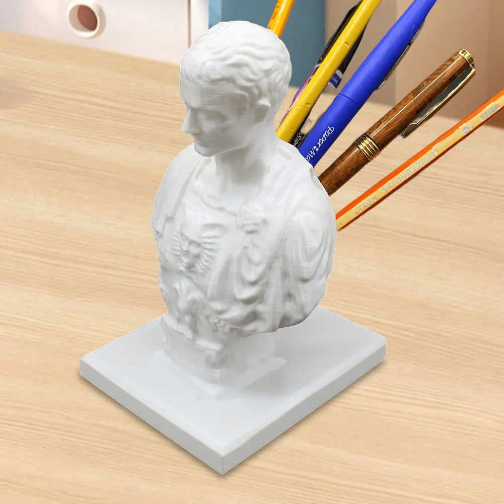 Julius Caesar Statue Stifthalter Kreative Schreibtisch Stifthalter Dekorativer Stifthalter Organizer Bleistiftbehälter für Schreibtisch